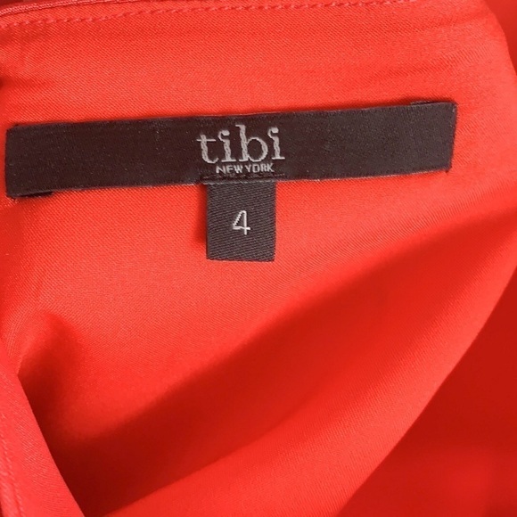 Tibi Red Silk Cap Sleeve Mini Dress - Picture 7 of 7